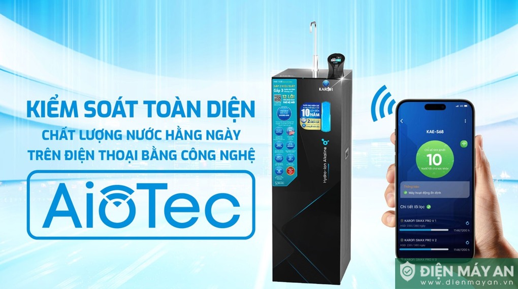 Máy lọc nước RO Hydro-ion kiềm Karofi KAE-S68 12 lõi